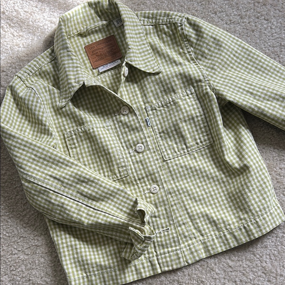 Levi's Green Gingham Jean Jacket